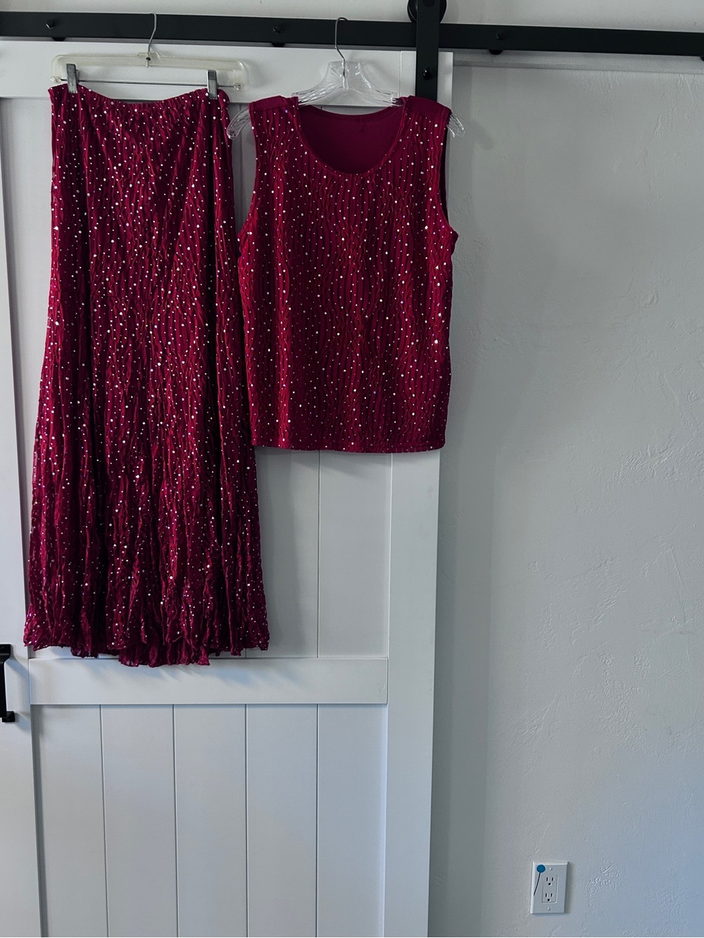 Sparkle Burgundy Two-Piece skirt and top